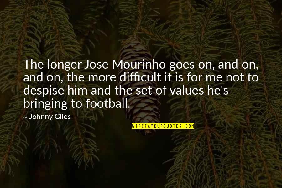 Lakj L J L Quotes By Johnny Giles: The longer Jose Mourinho goes on, and on,