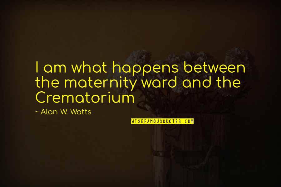 Lakozi Quotes By Alan W. Watts: I am what happens between the maternity ward Lakozi Quotes By Alan W. Watts: I am what happens between the maternity ward