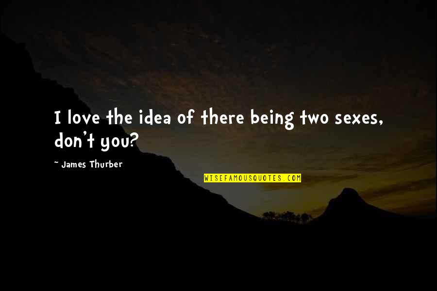 Lalaking Mayabang Quotes By James Thurber: I love the idea of there being two
