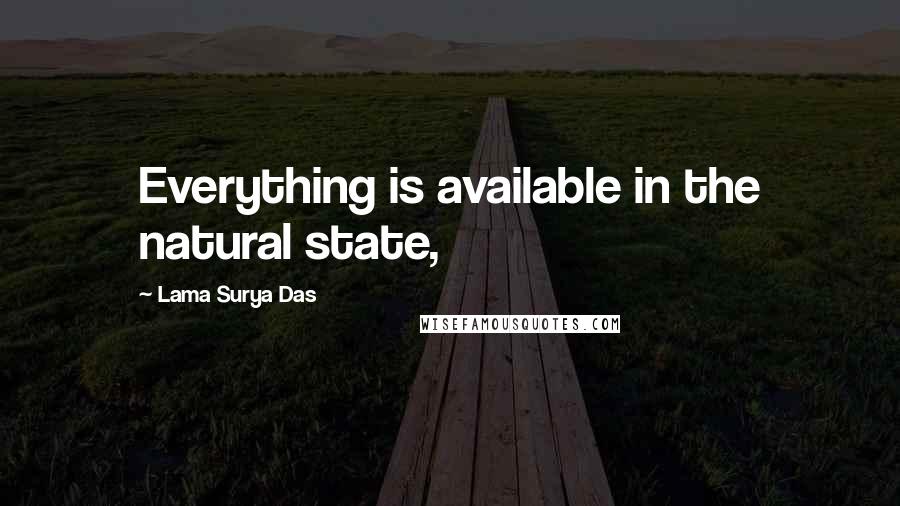 Lama Surya Das quotes: Everything is available in the natural state,