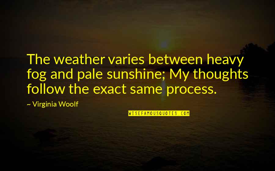 Lamanna Landscape Quotes By Virginia Woolf: The weather varies between heavy fog and pale