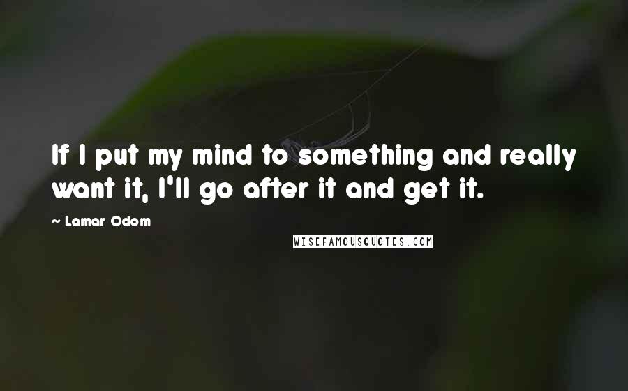 Lamar Odom quotes: If I put my mind to something and really want it, I'll go after it and get it.