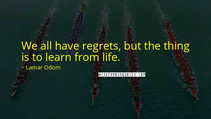 Lamar Odom quotes: We all have regrets, but the thing is to learn from life.