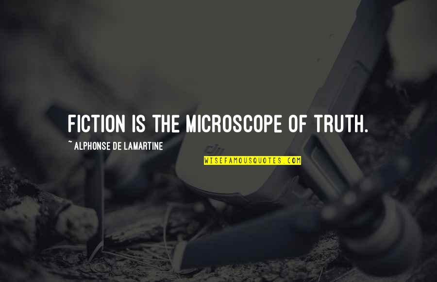 Lamartine Quotes By Alphonse De Lamartine: Fiction is the microscope of truth.