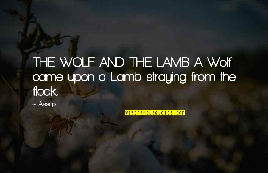 Lamb And Wolf Quotes By Aesop: THE WOLF AND THE LAMB A Wolf came