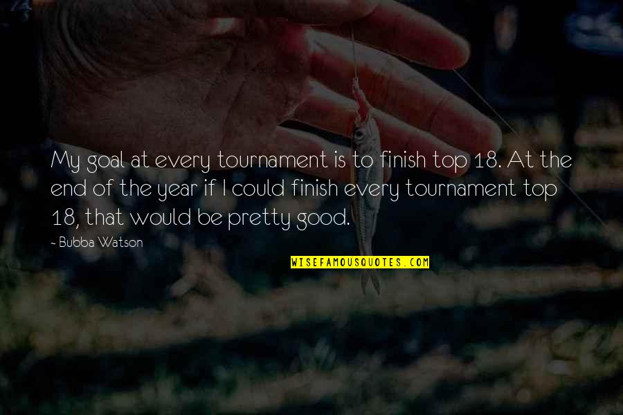 Lamberis George Quotes By Bubba Watson: My goal at every tournament is to finish