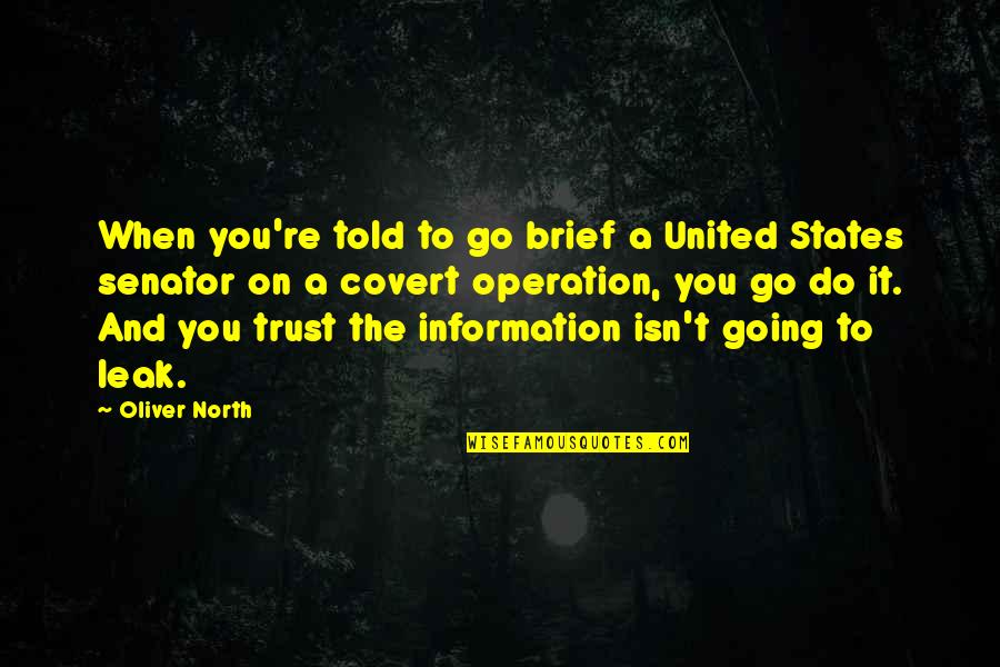 Lambrequins And Cornices Quotes By Oliver North: When you're told to go brief a United