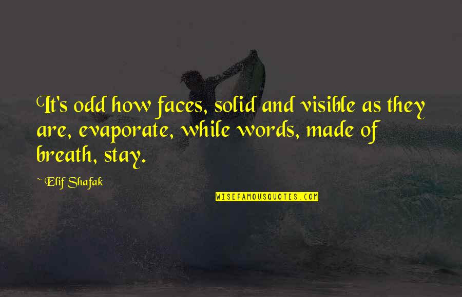 Lamentoso In The Palace Quotes By Elif Shafak: It's odd how faces, solid and visible as