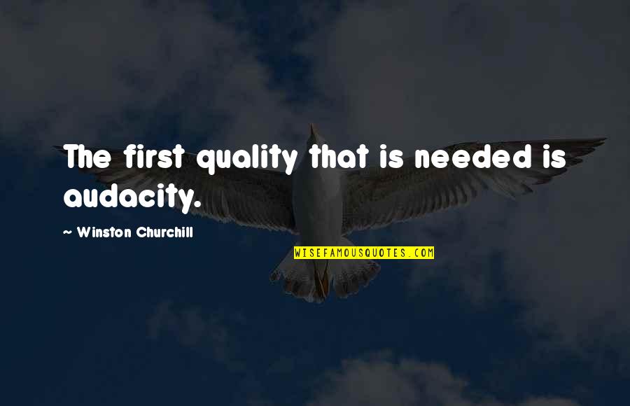 Lamers Tours Quotes By Winston Churchill: The first quality that is needed is audacity.