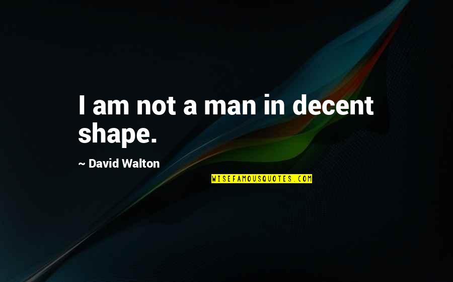 Lanaslagoon Quotes By David Walton: I am not a man in decent shape. Lanaslagoon Quotes By David Walton: I am not a man in decent shape.