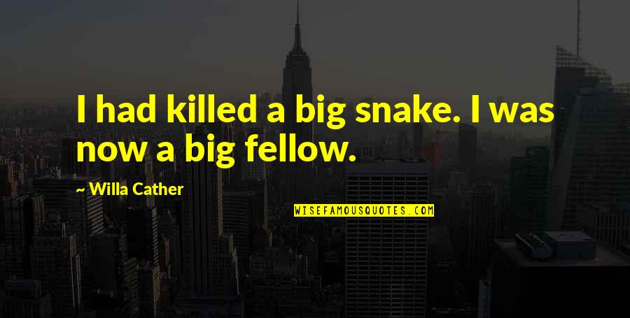 Lanavaro Quotes By Willa Cather: I had killed a big snake. I was Lanavaro Quotes By Willa Cather: I had killed a big snake. I was