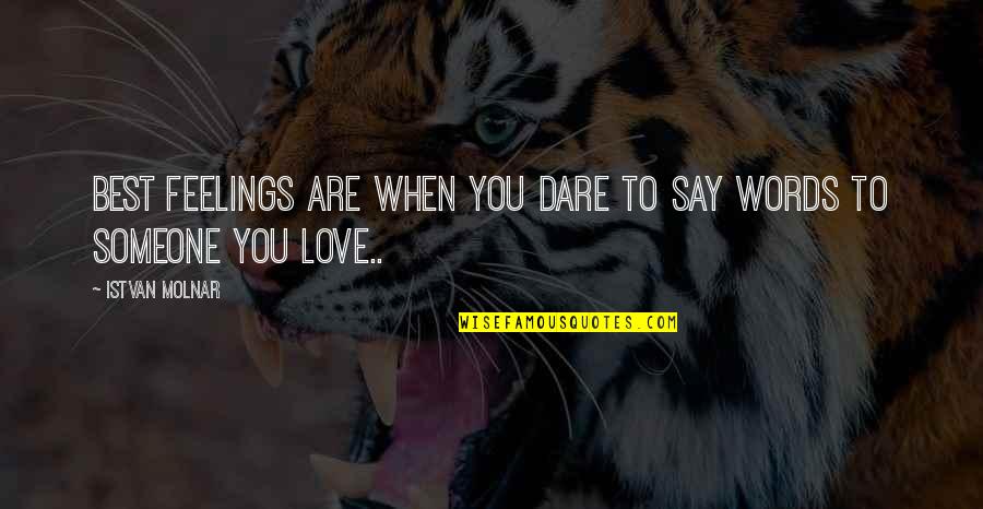 Lance Kinzer Quotes By Istvan Molnar: Best feelings are when you dare to say