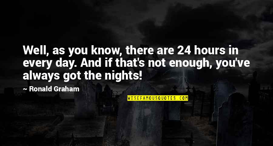 Lancer Quotes By Ronald Graham: Well, as you know, there are 24 hours