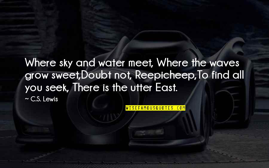 Land Rovers Quotes By C.S. Lewis: Where sky and water meet, Where the waves