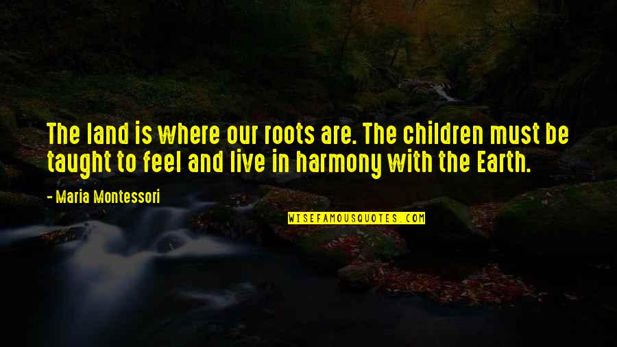 Land With Quotes By Maria Montessori: The land is where our roots are. The