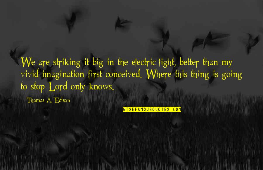 Landgraf Dobermans Quotes By Thomas A. Edison: We are striking it big in the electric Landgraf Dobermans Quotes By Thomas A. Edison: We are striking it big in the electric