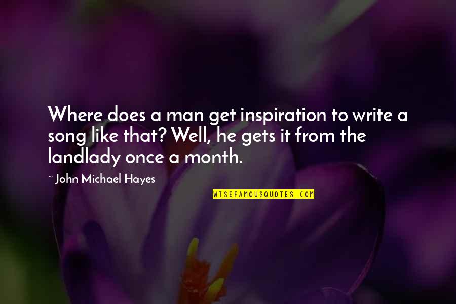Landlady's Quotes By John Michael Hayes: Where does a man get inspiration to write