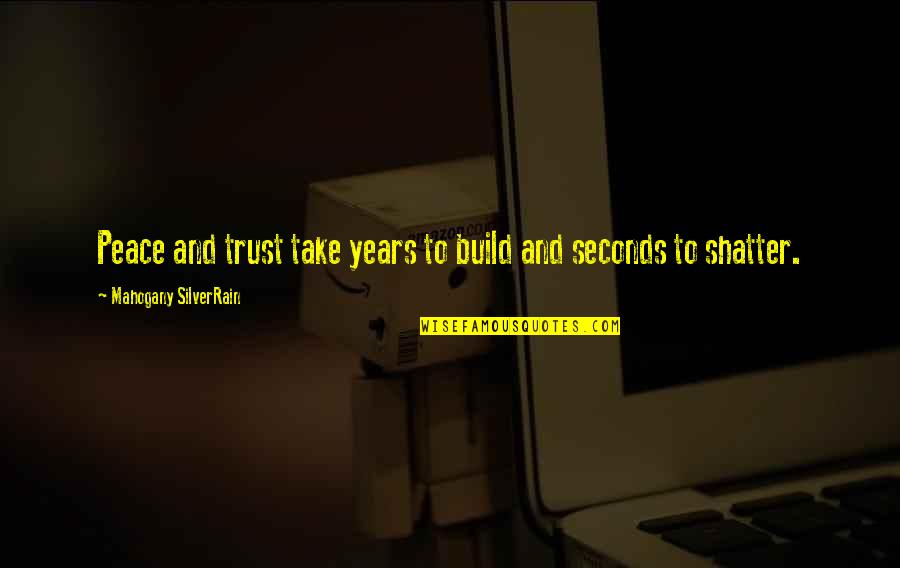 Landmark Education Inspirational Quotes By Mahogany SilverRain: Peace and trust take years to build and