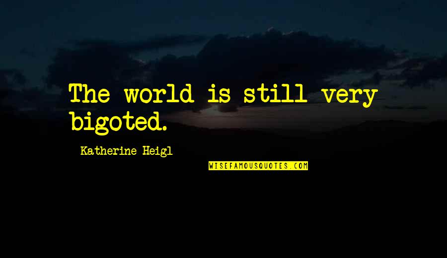 Landmasses Quotes By Katherine Heigl: The world is still very bigoted.