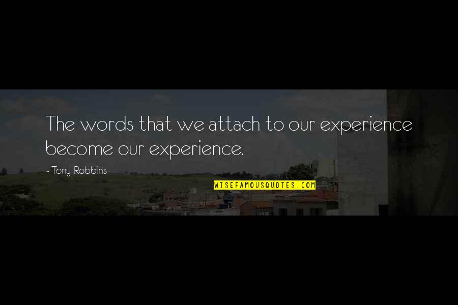 Landowner Incentive Program Quotes By Tony Robbins: The words that we attach to our experience
