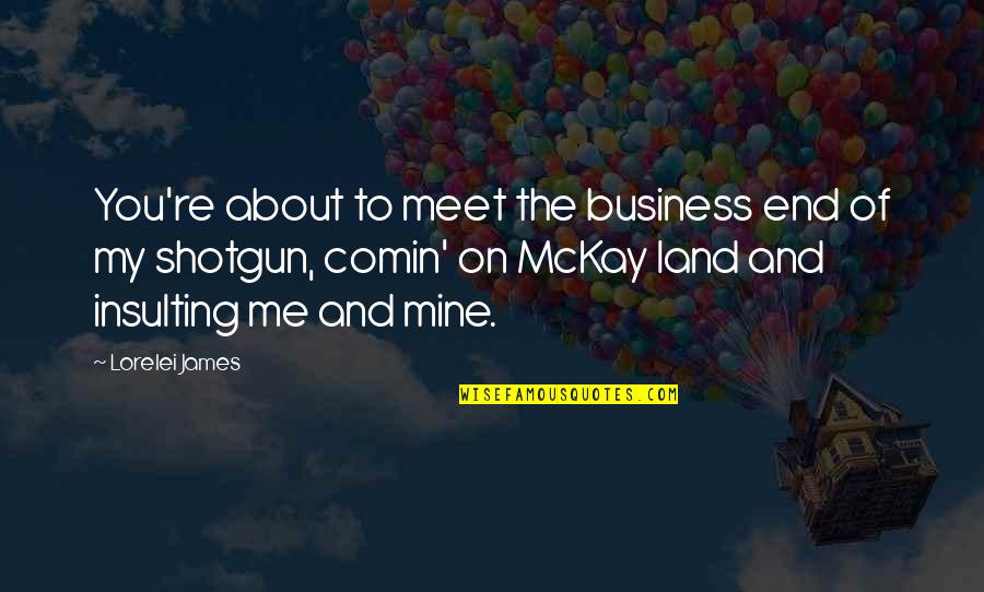 Land's End Quotes By Lorelei James: You're about to meet the business end of