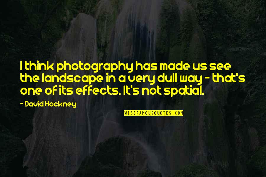 Landscape Photography Quotes By David Hockney: I think photography has made us see the
