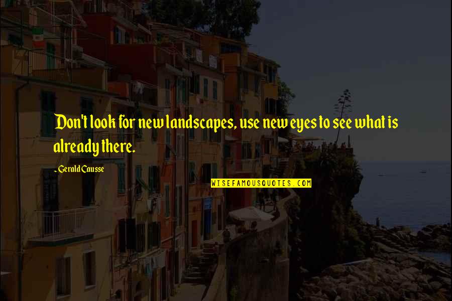 Landscape Quotes By Gerald Causse: Don't look for new landscapes, use new eyes