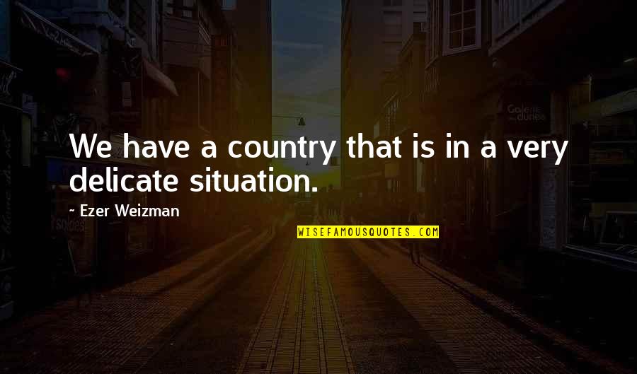 Landwerlen Rothkopf Quotes By Ezer Weizman: We have a country that is in a Landwerlen Rothkopf Quotes By Ezer Weizman: We have a country that is in a