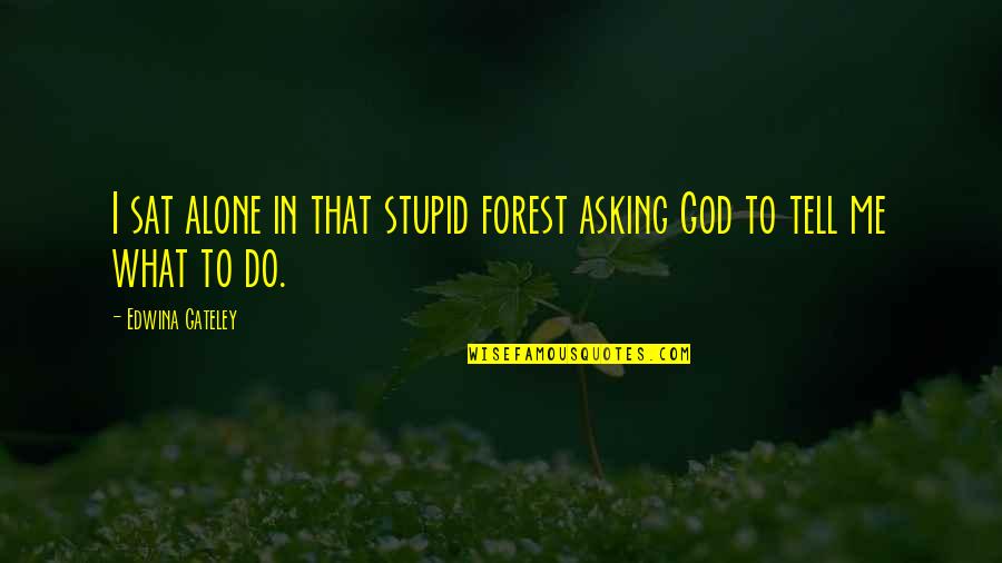 Langata Hospital Quotes By Edwina Gateley: I sat alone in that stupid forest asking Langata Hospital Quotes By Edwina Gateley: I sat alone in that stupid forest asking