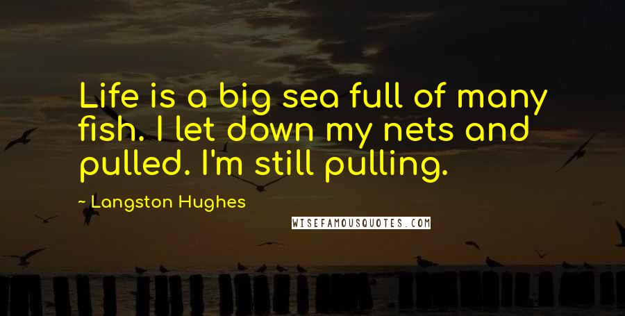 Langston Hughes quotes: Life is a big sea full of many fish. I let down my nets and pulled. I'm still pulling.