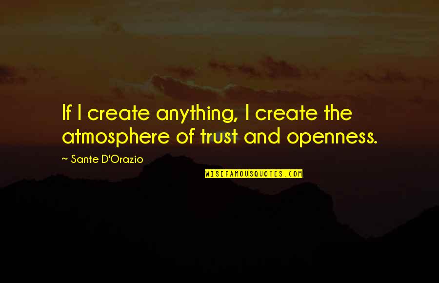 Language And Linguistics Quotes By Sante D'Orazio: If I create anything, I create the atmosphere