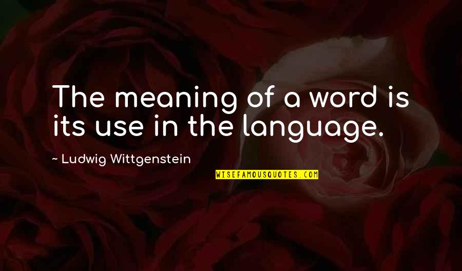 Language And Meaning Quotes By Ludwig Wittgenstein: The meaning of a word is its use
