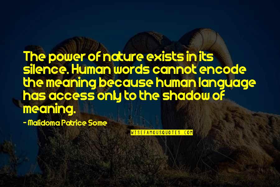 Language And Meaning Quotes By Malidoma Patrice Some: The power of nature exists in its silence.