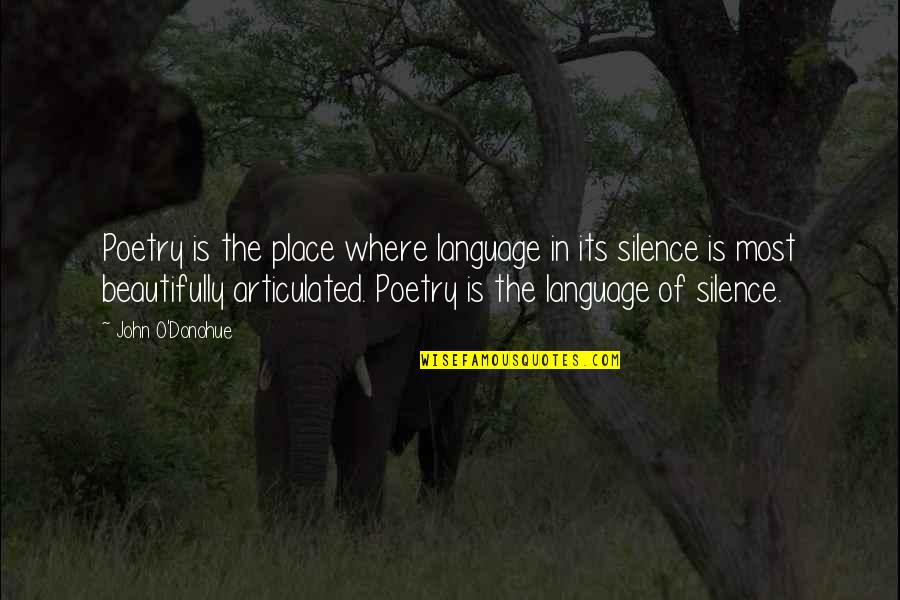 Language And Silence Quotes By John O'Donohue: Poetry is the place where language in its