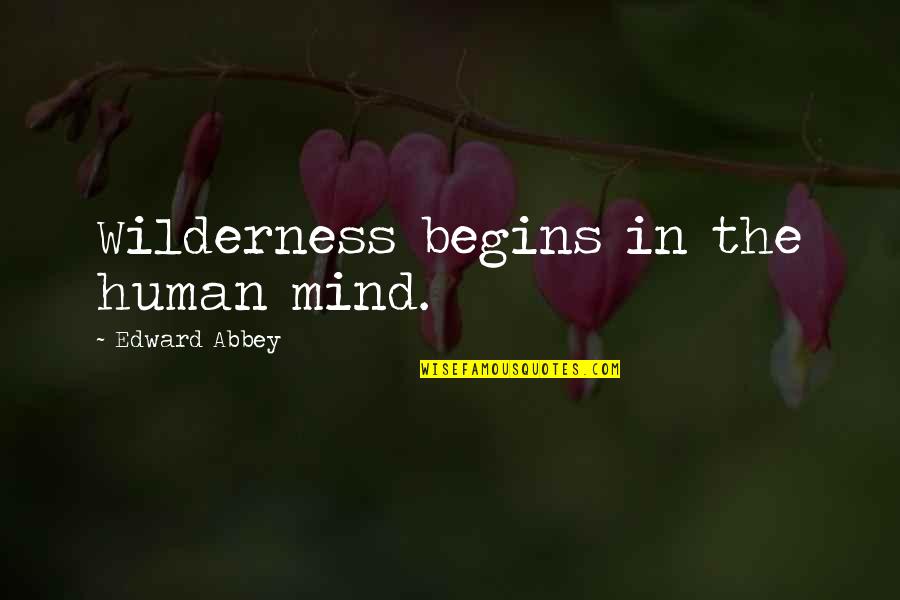 Language Learners Quotes By Edward Abbey: Wilderness begins in the human mind.