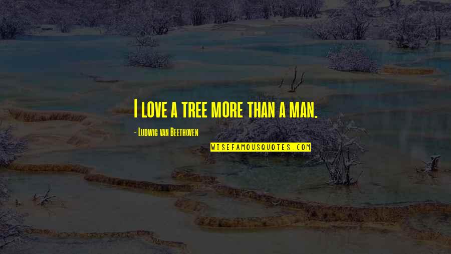 Languidecian Quotes By Ludwig Van Beethoven: I love a tree more than a man.