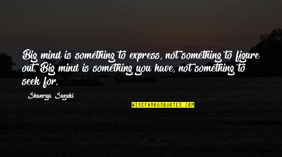 Langur Quotes By Shunryu Suzuki: Big mind is something to express, not something