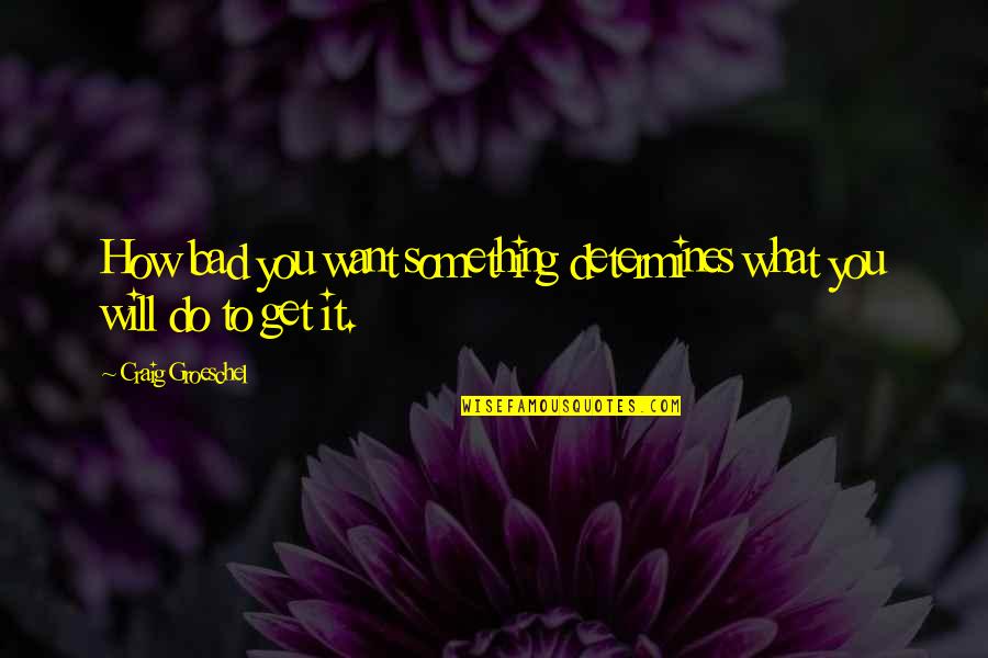 Lanimal Terrestre Quotes By Craig Groeschel: How bad you want something determines what you Lanimal Terrestre Quotes By Craig Groeschel: How bad you want something determines what you