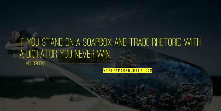 Lanimex Quotes By Mel Brooks: If you stand on a soapbox and trade