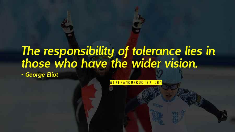 Lanitis Aristophanous Quotes By George Eliot: The responsibility of tolerance lies in those who