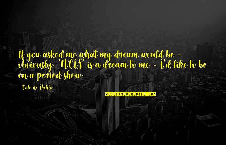 Lankan Badu Quotes By Cote De Pablo: If you asked me what my dream would Lankan Badu Quotes By Cote De Pablo: If you asked me what my dream would