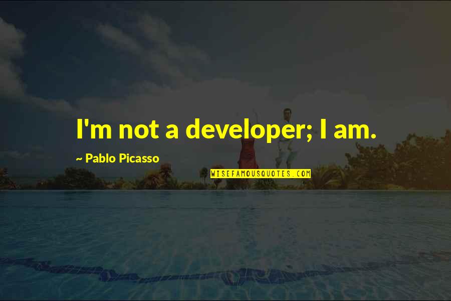 Lankau Lab Quotes By Pablo Picasso: I'm not a developer; I am.
