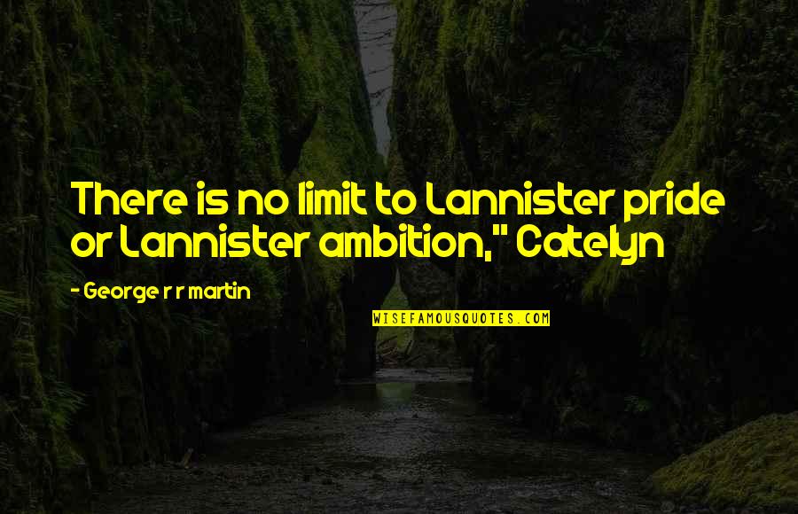 Lannister Quotes By George R R Martin: There is no limit to Lannister pride or