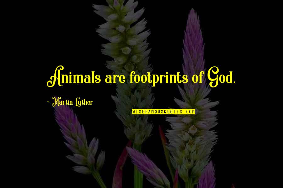 Lansana Receipts Quotes By Martin Luther: Animals are footprints of God.