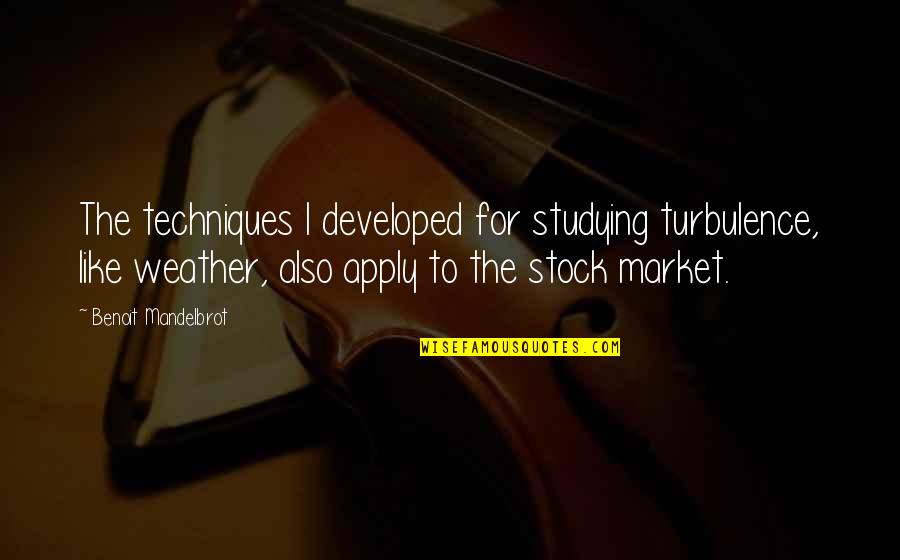 Lansman Nedir Quotes By Benoit Mandelbrot: The techniques I developed for studying turbulence, like Lansman Nedir Quotes By Benoit Mandelbrot: The techniques I developed for studying turbulence, like