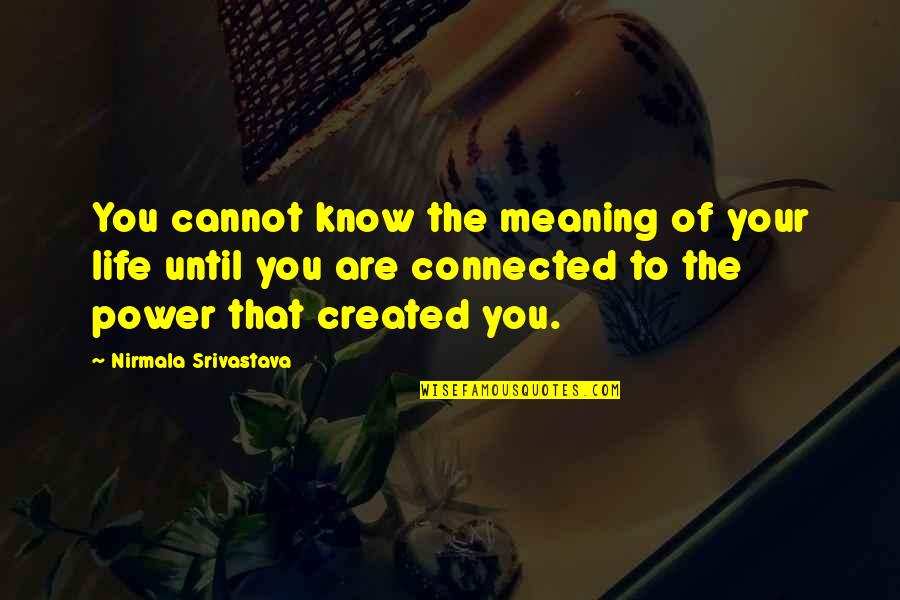 Lantano Usos Quotes By Nirmala Srivastava: You cannot know the meaning of your life