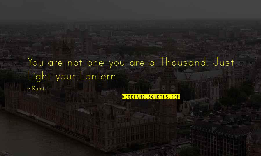 Lanterns Quotes By Rumi: You are not one you are a Thousand.