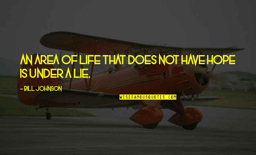 Lanzostad Quotes By Bill Johnson: An area of life that does not have Lanzostad Quotes By Bill Johnson: An area of life that does not have