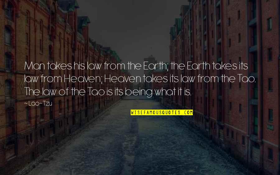 Lao Tao Quotes By Lao-Tzu: Man takes his law from the Earth; the