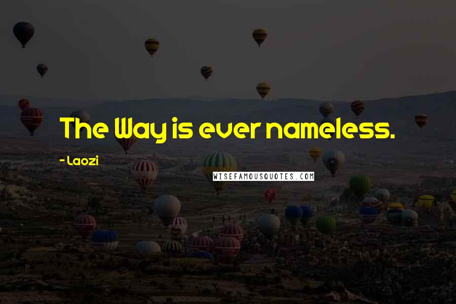 Laozi quotes: The Way is ever nameless.